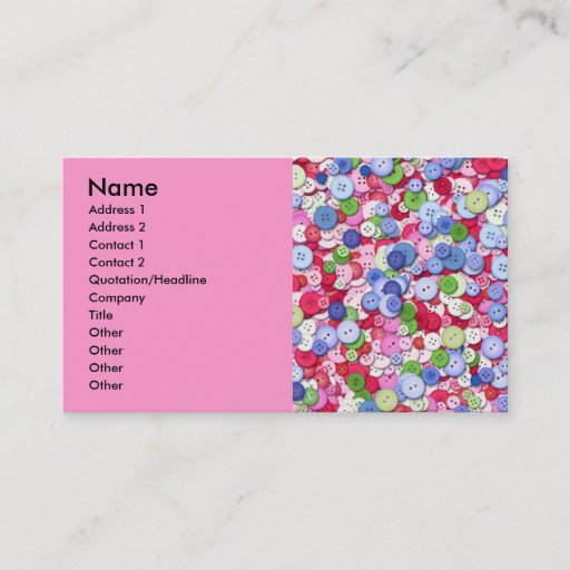 Customizable Assorted Buttons Business Card