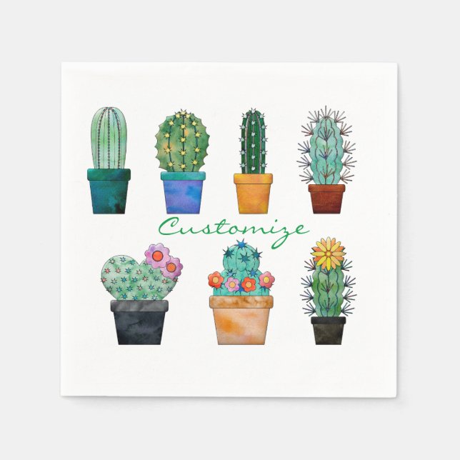 Assorted Cactus Plants Thunder_Cove Napkins (Front)