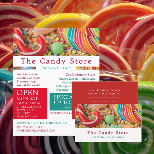 Assorted Candy, Confectionery Supplies Business Card (Creator Uploaded)