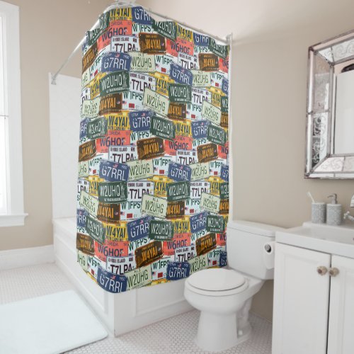 Assorted Car License Plates Shower Curtain