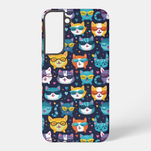 Assorted Cat Faces Funny Cool Cats  Samsung Galaxy S22 Case