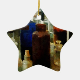 Assorted Chemicals in Bottles Ceramic Ornament