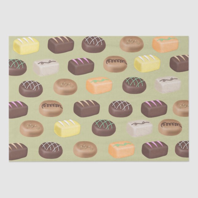 Assorted Chocolate Candy Tissue Paper (Front)