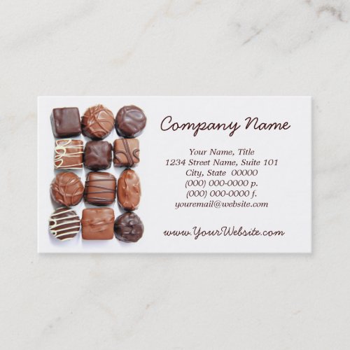 Assorted Chocolates Business Cards