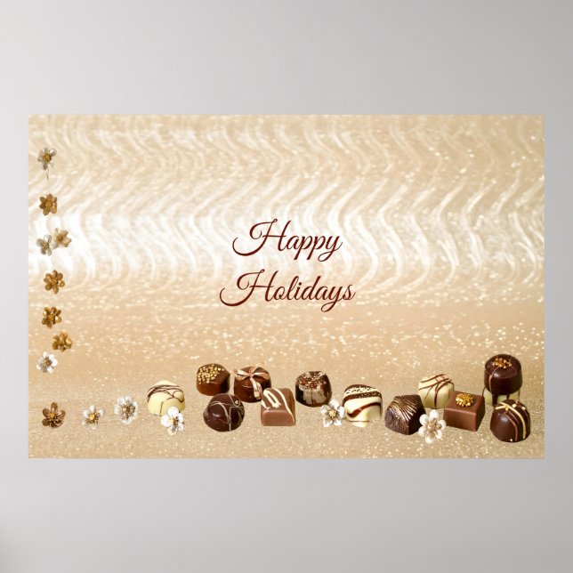 Assorted Chocolates with Decorative Flowers Poster (Front)