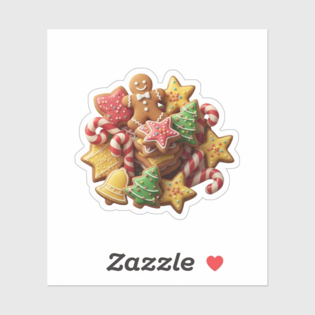 Assorted Christmas Cookie Mix Holiday Treat  Sticker (Sheet)