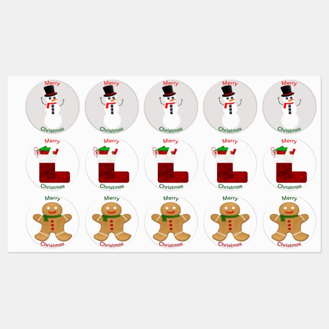 Assorted Christmas Envelope Seals/Stickers/ Labels (Sheet)