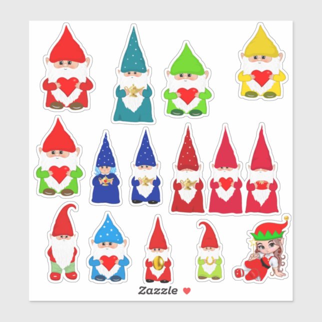 Assorted Christmas Gnomes Sticker (Sheet)