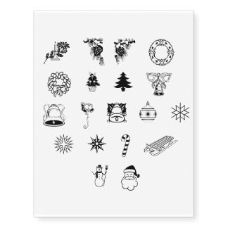 Assorted Christmas Image Temporary Tattoos