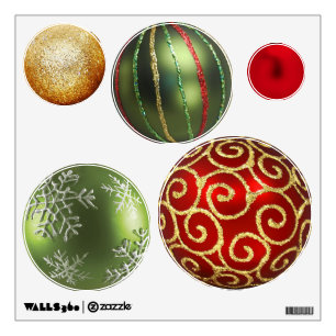 Assorted Christmas Ornaments Wall Sticker