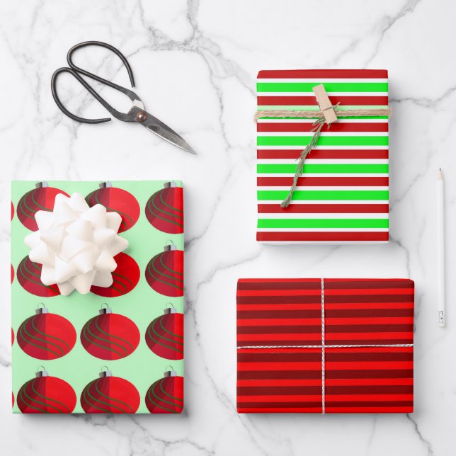 Assorted Christmas Wrapping Papers Paper Sheets (Front)