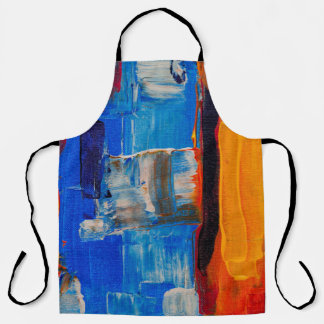 Assorted-color abstract painting apron