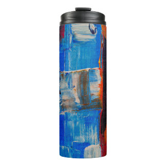 Assorted-color abstract painting thermal tumbler