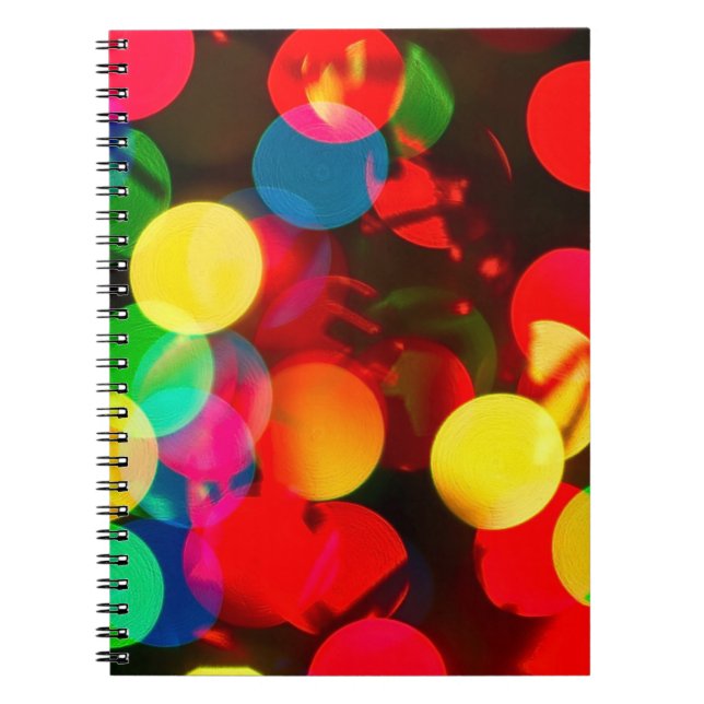 Assorted-color bokeh lights notebook (Front)