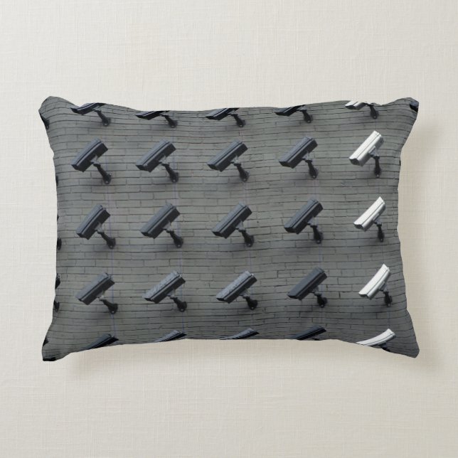 Assorted-color security cameras accent pillow (Front)