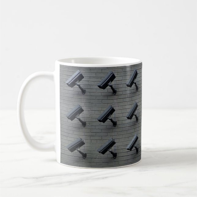 Assorted-color security cameras coffee mug (Left)