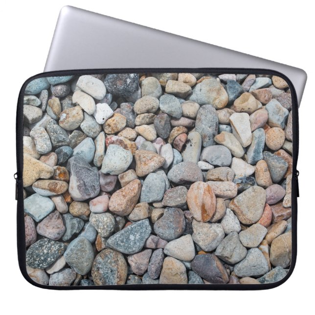 Assorted-color stone lot laptop sleeve (Front)