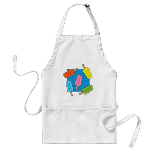 Assorted Colorful Popsicles Pattern Adult Apron (Front)