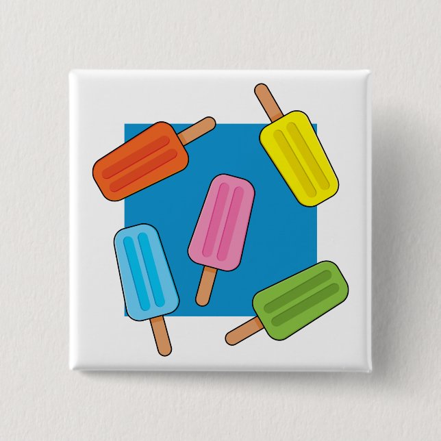 Assorted Colorful Popsicles Pattern Button (Front)