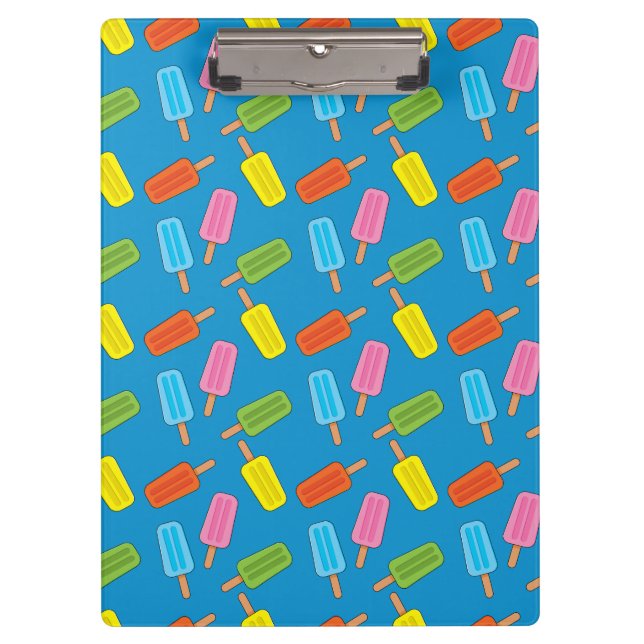 Assorted Colorful Popsicles Pattern Clipboard (Front)