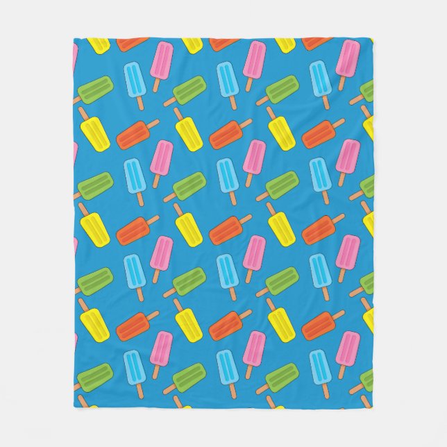 Assorted Colorful Popsicles Pattern Fleece Blanket (Front)