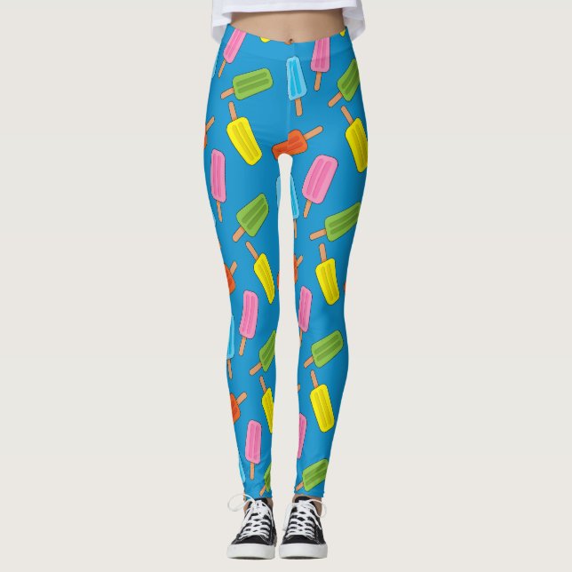 Assorted Colorful Popsicles Pattern Leggings (Front)