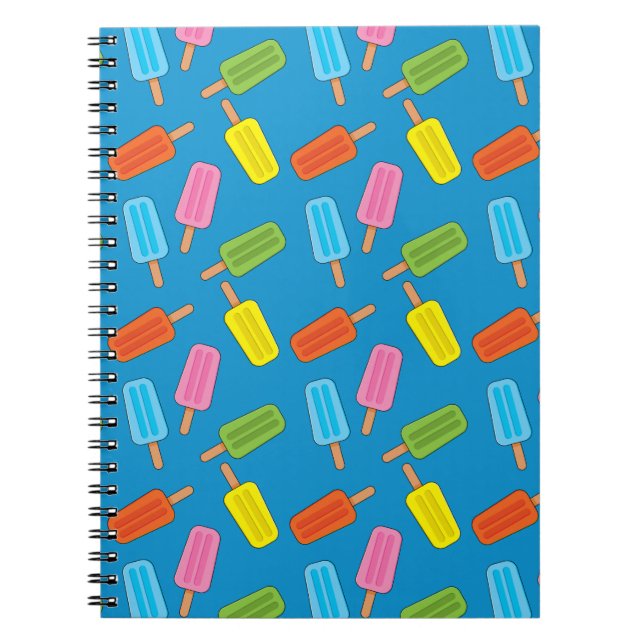 Assorted Colorful Popsicles Pattern Notebook (Front)