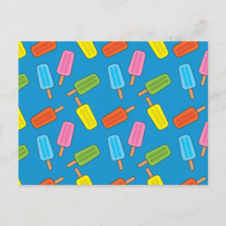 Assorted Colorful Popsicles Pattern Postcard