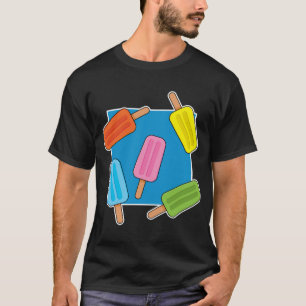 Assorted Colorful Popsicles Pattern T-Shirt