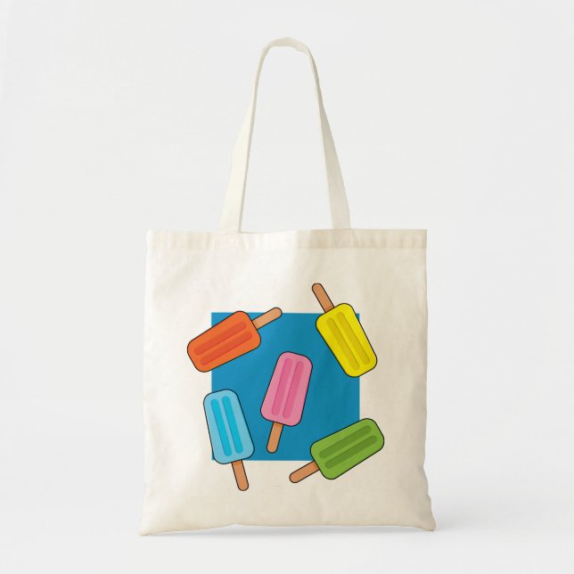 Assorted Colorful Popsicles Pattern Tote Bag (Front)