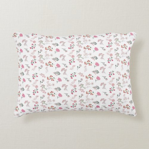  Assorted Delicate Flowers in Pattern Print Accent Pillow