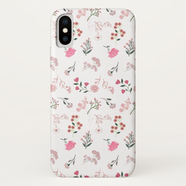 Assorted Delicate Flowers in Pattern Print Case-Mate iPhone Case (Back)