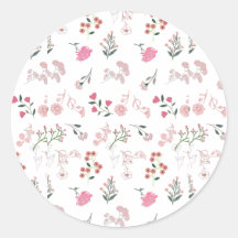 Assorted Delicate Flowers in Pattern Print
