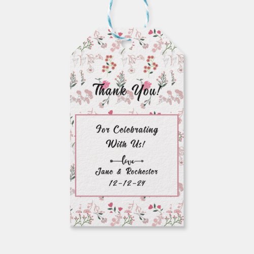 Assorted Delicate Flowers in Pattern Print Gift Tags