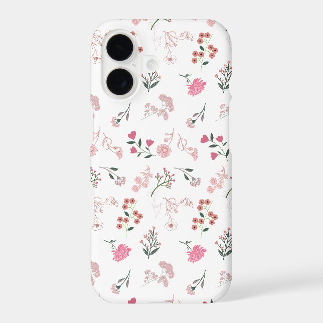 Assorted Delicate Flowers in Pattern Print Iphone Case (Back)