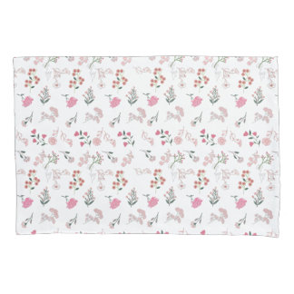 Assorted Delicate Flowers in Pattern Print Pillow Case