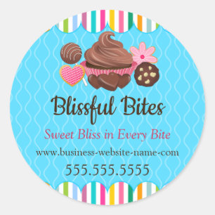 Assorted Desserts Bakery Packaing Classic Round Sticker