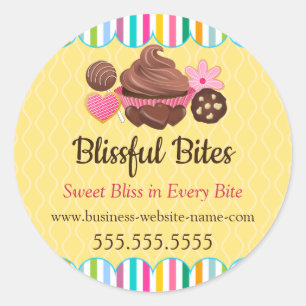 Assorted Desserts Bakery Packaing Classic Round Sticker