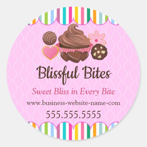 Assorted Desserts Bakery Packaing Classic Round Sticker