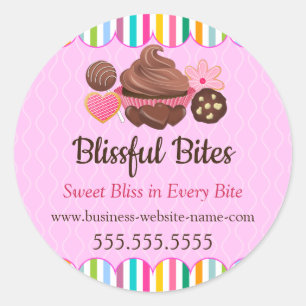Assorted Desserts Bakery Packaing Classic Round Sticker