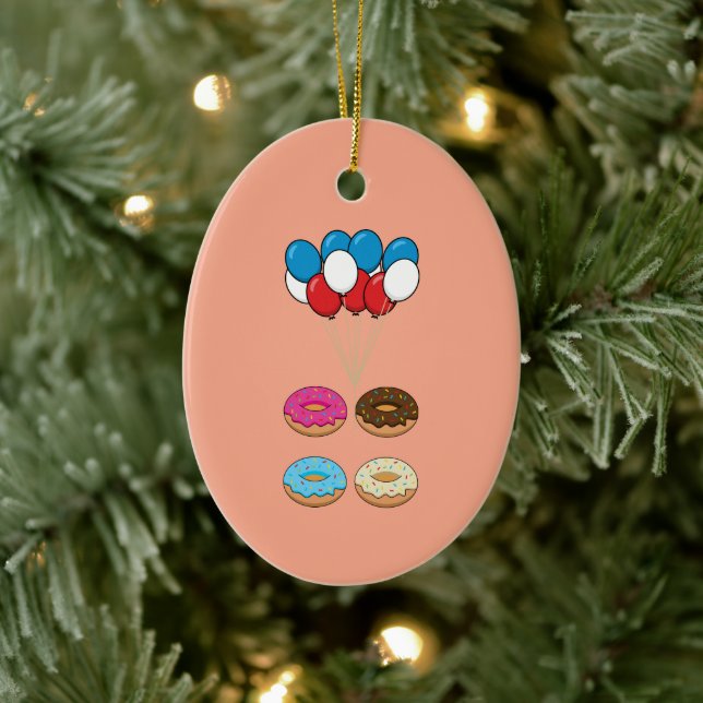 Assorted Donuts and Balloons Ceramic Ornament (Tree)