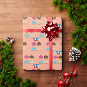 Assorted Donuts and Balloons Pattern Wrapping Paper