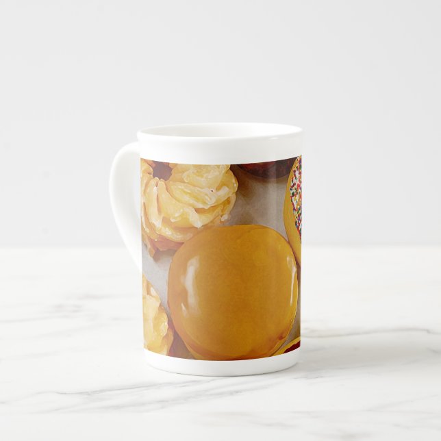 Assorted donuts bone china mug (Front Left)
