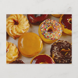 Assorted donuts postcard