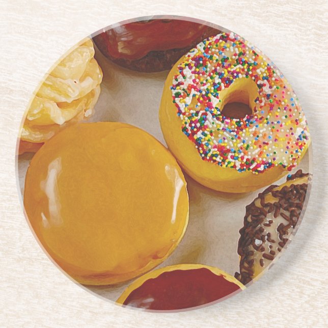 Assorted donuts sandstone coaster (Front)