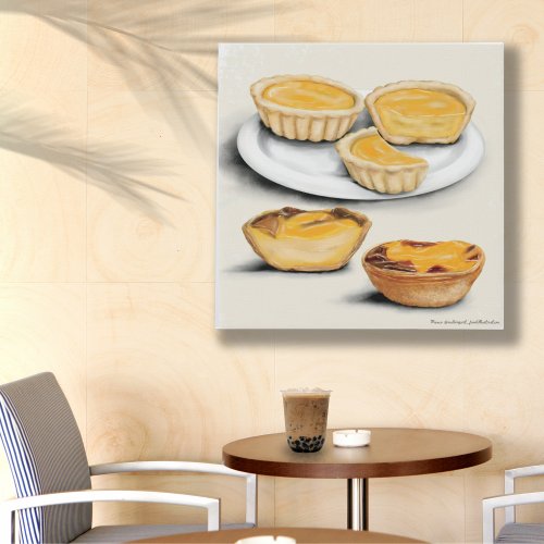 Assorted Egg Tarts for Cafe  Faux Canvas Print