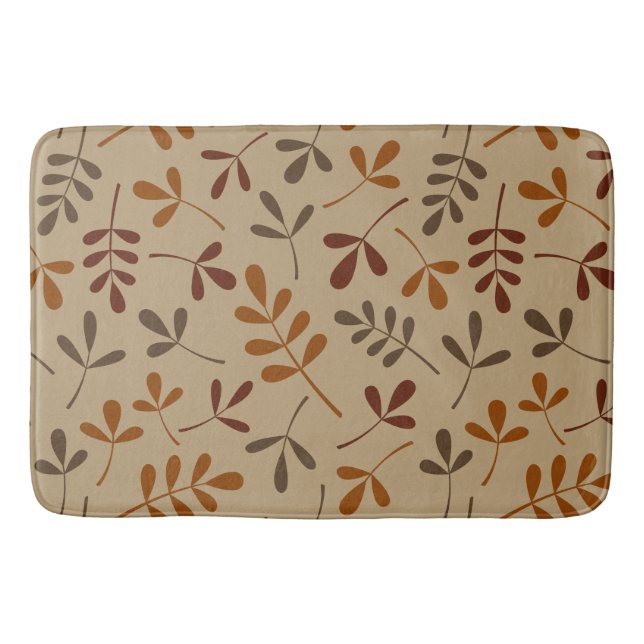 Assorted Fall Leaves Pattern Bathroom Mat (Front)