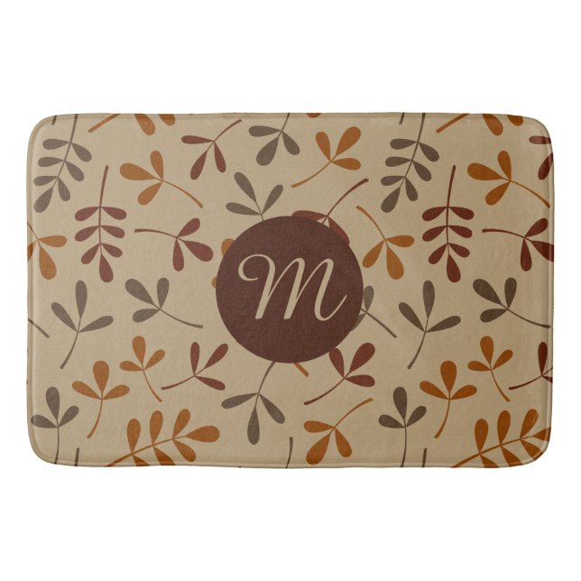 Assorted Fall Leaves Ptn (Personalized) Bathroom Mat (Front)