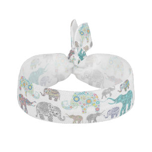 Assorted Floral Elephants Pattern Elastic Hair Tie