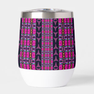 Assorted Floral Pinwheels Thermal Wine Tumbler